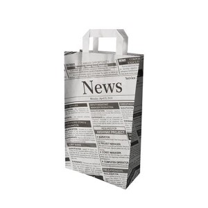 Papstar — 50 szt. — torba papierowa (newsprint) 36 x 22 x 10 cm