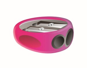 Tetis — 1 szt. — temperówka z funkcją gumki KV 402 (różowa)