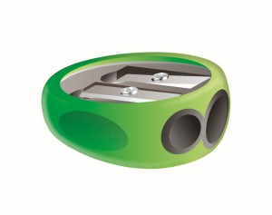 Tetis — 1 szt. — temperówka z funkcją gumki KV 402 (zielona)