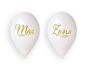 GODAN — 4 szt. — balony premium hel Mąż i Żona 13" (z wężykiem) 