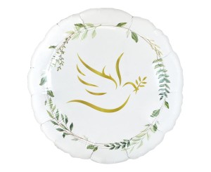 GODAN — 1 szt. — balon foliowy Komunia 18" (gołąbek z listkami)