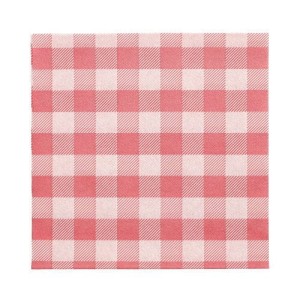 Papstar — 100 szt. — serwetki jednowarstwowe 33x33 cm (czerwona krata)