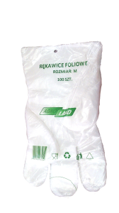 Rękawice foliowe — 100 szt. — rozmiar S