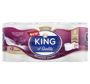 King of Quality — 8 szt. — Papier toaletowy 4- warstwowy