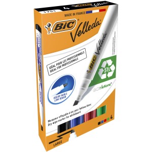 BIC — 4 szt. —  Suchościeralne markery 1751 (Miks)