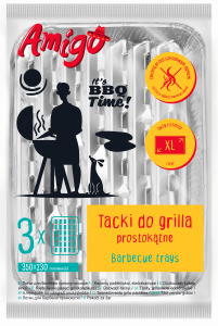 Amigo — 3 szt. — tacki do grilla prostokątne