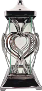 Znicz Serce — 1 szt. — złoty/srebrny