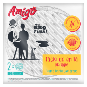 Amigo — 2 szt. —  dwie okrągłe tacki do grilla