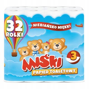 Miśki — 32 szt. —  Papier toaletowy 3-warstwowy