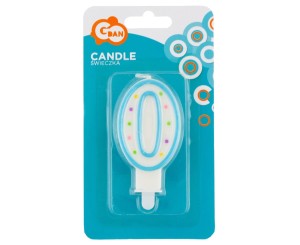 GODAN — 1 szt. — świeczka urodzinowa z kropeczkami (cyferka 0)