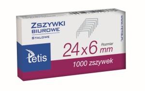 Tetis — 1000 szt. —  zszywki biurowe 24/6