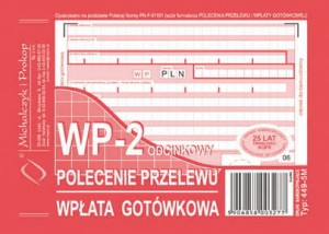 Mipro — 1 szt. — druk WP-2 polecenie przelewu A6