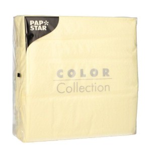 Papstar — 100 szt. — serwetki jednowarstwe 33x33 cm (kremowe)